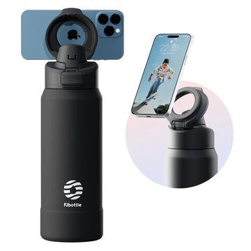 GARRAFA TÉRMICA ESPORTIVA INOX COM SUPORTE MAGNÉTICO PARA CELULAR